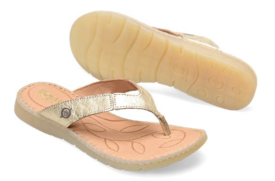 NEW BORN AMELIE GOLD SANDALS WOMENS 6 THONG SLIDES F00270 FREE SHIP
