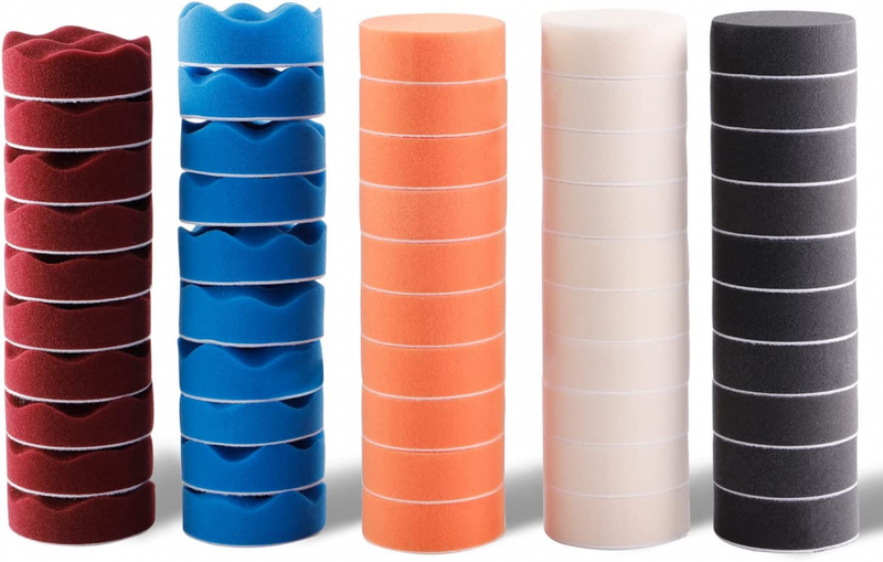 Polishing Pad, ZFE 50pcs 3 inch/80 mm Sponge Buffing Pads, Foam Polishing...