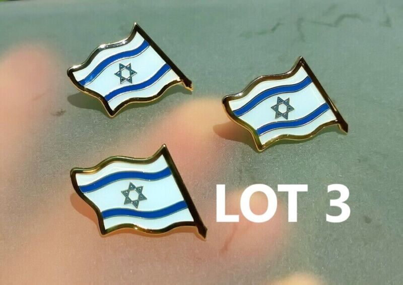 Lot 3 support Israel lapel pins shirt badge state country flag STAND WITH ISRAEL