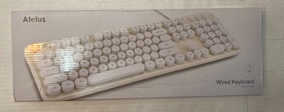 Atelus USB Wired Computer Keyboard Retro Typewriter Full Size Model SK-623