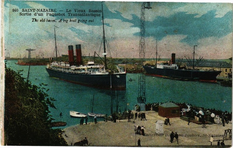 Cpa St-Nazaire - Le Vieux Bassin - Sortie D'Un Paquebot (222969)