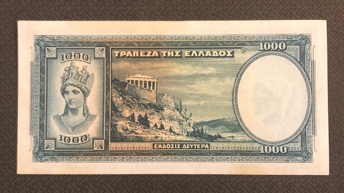 GREECE 1000 Drachmai, 1939, P-110a, XF World Currency