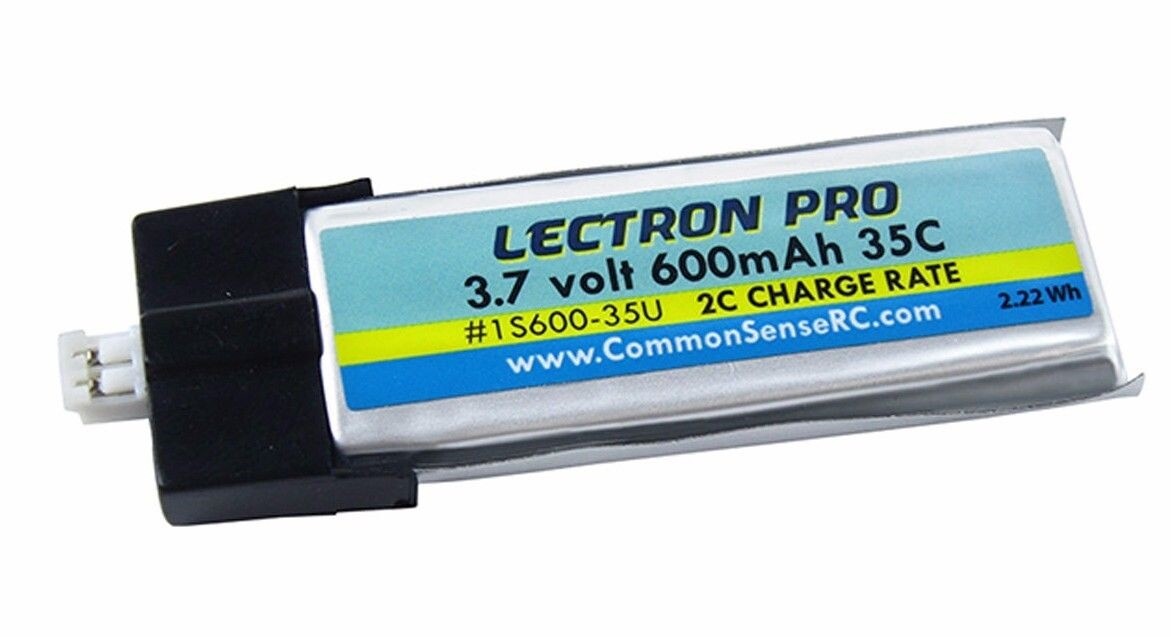 Lectron 1S600-35U 600mAh 1S 3.7V 35C LiPo Pack w/ UMX Connector : Glimpse FPV