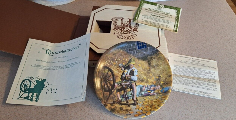 Porcelain  Collector Plat Gehm Rumpelstilzchen Bradford 1981 Grimm'S Fairy Tales