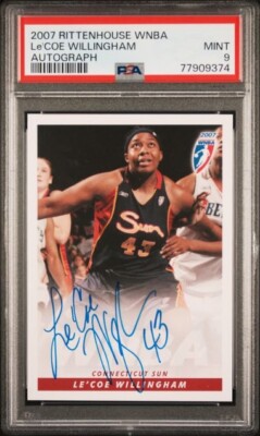 2007 Rittenhouse WNBA Autograph Le'Coe Willingham PSA 9 Auburn Tigers
