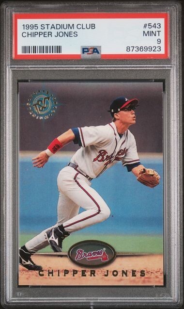 CHIPPER JONES 1995 STADIUM CLUB #543 PSA 9 MINT HOF | eBay