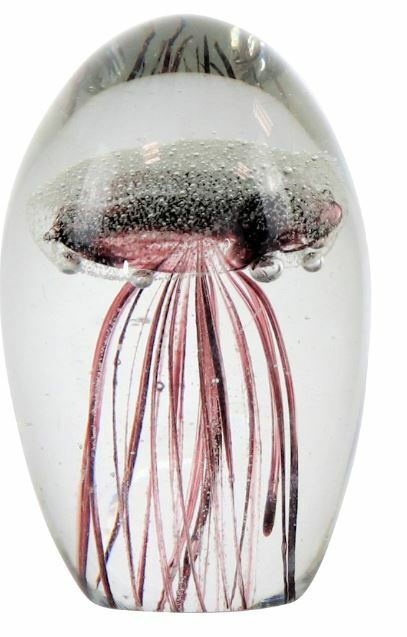 Briefbeschwerer Qualle Paperweight Jellyfish Design NEU Deko Glas Briefblock