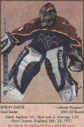 2002-03 In the Game Parkhurst Retro - Byron Dafoe #106