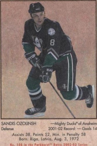 2002-03 In the Game Parkhurst Retro - Sandis Ozolinsh #108