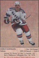 2002-03 In the Game Parkhurst Retro - Darius Kasparaitis #192