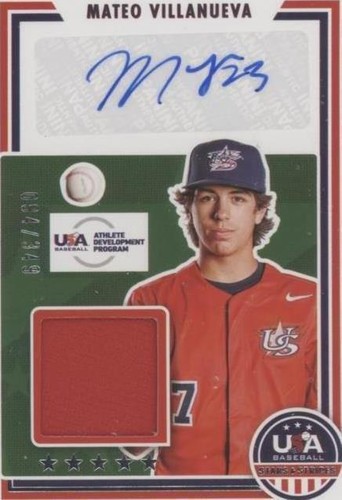 2022 Panini USA Baseball Stars & Stripes - Mateo Villanueva #SSS-MV