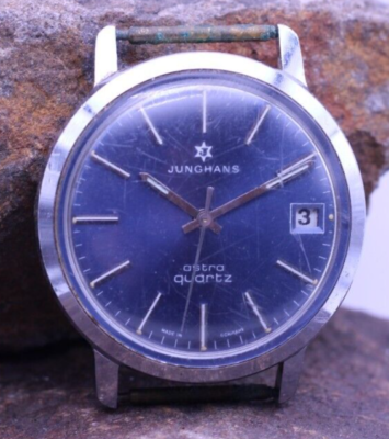 RARE JUNGHANS ASTRO QUARTZ GERMANY MEN S WRIST WATCH 36mm FOR REPAIR FQ