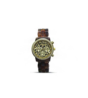 Passion Women Chronograph Style Animal Print Dial Plastic Bracelet Fashion Watch