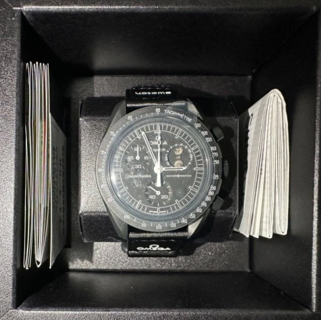 Pre-owned Omega X Swatch Swatch X Omega X Snoopy Bioceramic Moonswatch Mission To The Moonphase Moon