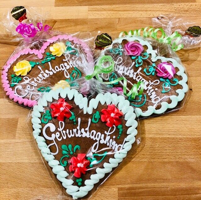 Geburtstagskind - Herz aus Lebkuchen 120g - 100 Handarbeit - Weich Lecker