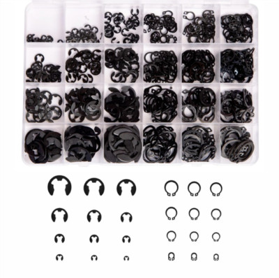 E-Clip Assortment Set Heat Treated,High Carbon Circlip Kit 324 PCS 24 SAE Sizes