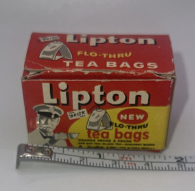 Lipton Flo-Thru Brisk Tea Bags barbie dream KITCHEN Miniature Advertisement Box 