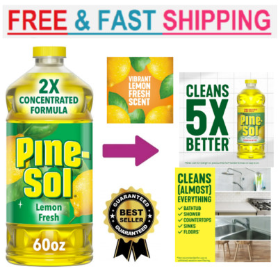 Pine-Sol Multi-Surface Floor Cleaner, Lemon Fresh, 60 Fluid Ounces