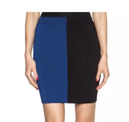 Womens T Alexander Wang Black & Blue Bodycon Mini Skirt