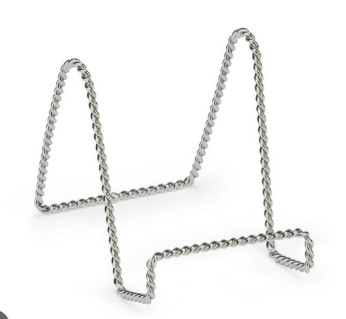 Tripar 4" Chrome Twisted Wire Stand Books Art Plates