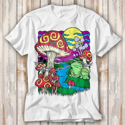 Magic Mushroom Frog Star River Dream Psychedelic T Shirt Top Tee Unisex 3987