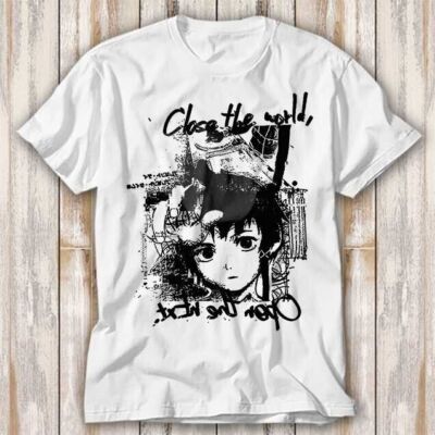 に*ฅ様 Vintage lain shirt 1999 SERIAL EXPERIMENTS 'LAIN' RARE WASHED BLACK T-SHIRT