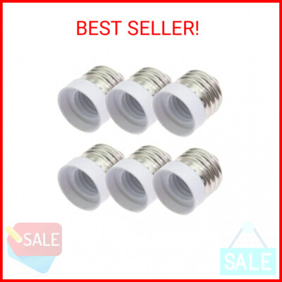 SpiritLED (6-Pack) E26 E27 to E17 Socket Adapter,Standard Medium Screw to Interm