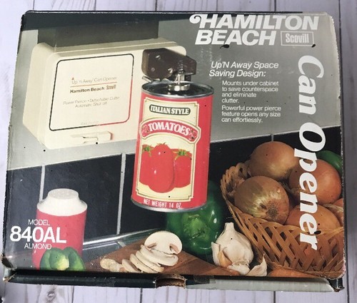 Vintage Hamilton Beach Up N Away Can Opener (Under Cupboard) 840AL almond