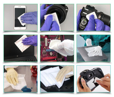 KX High-Density Dust Free Microfiber Polyester Cleanroom Wiper,9'' x 9'' 100pcs