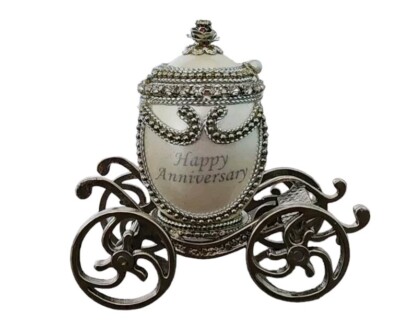 Kingspoint Design Anniversary Silver Chariot Goose Egg Item #40434 Original Box 