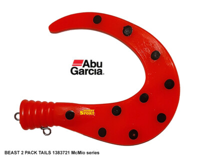 Mc MIO ABU GARCIA FLUO RED 1383721 BEAST 2 PACK CODA ARTIFICIALE PESCA LUCCIO