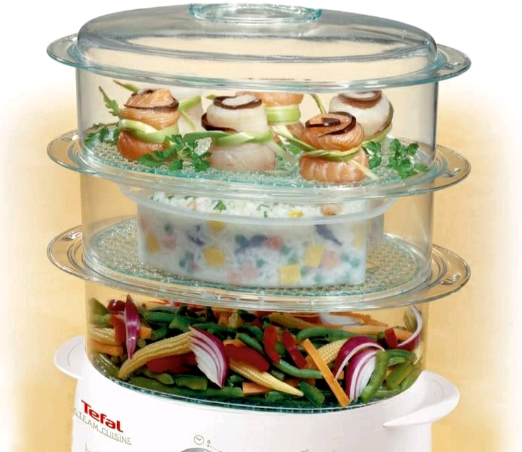 Tefal Steam Cuisine Steam Food Rice Cooker 3 Tier + Rice Dish in
