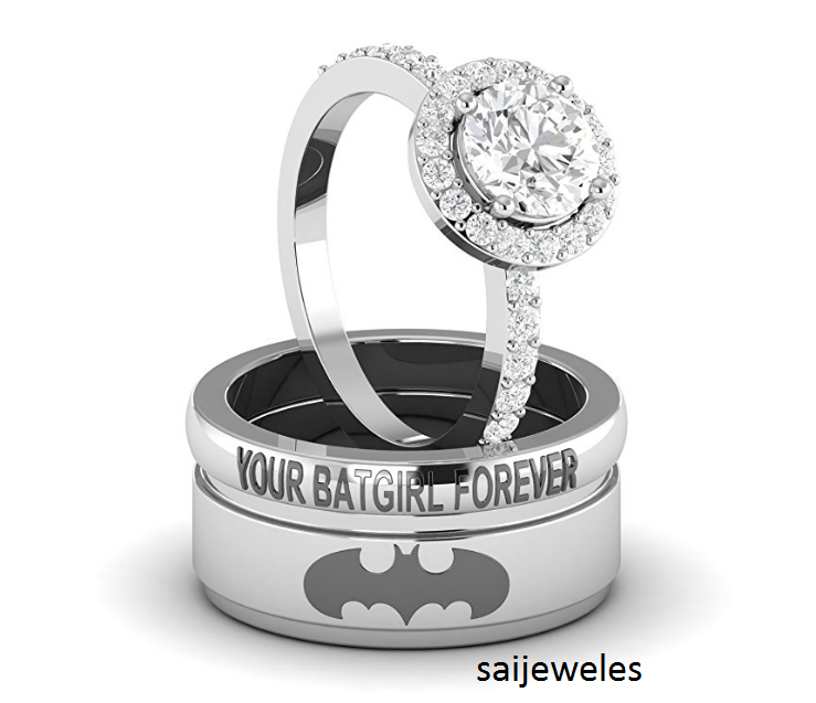 Batman wedding band best sale set