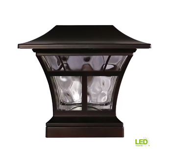 Hampton Bay Mediterranean Bronze Integrated LED Solar Deck Post
