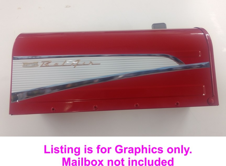 1957 Chevy Bel Air Mailbox sticker decal graphics