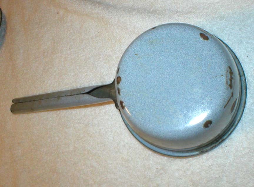 Vintage Gray Graniteware Scoop Ladle Porcelain