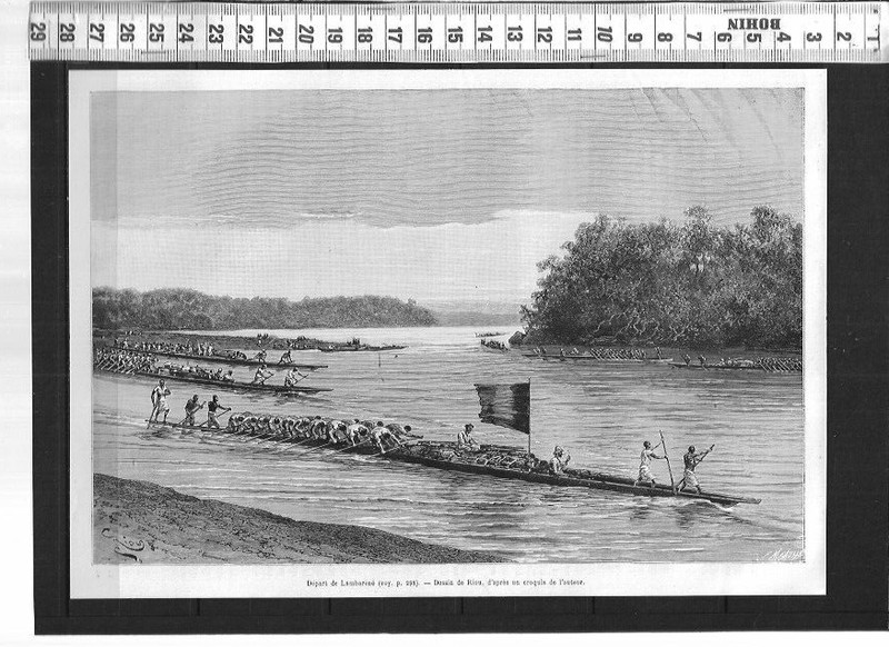 G703 / Gravure /  Depart De Lambarene