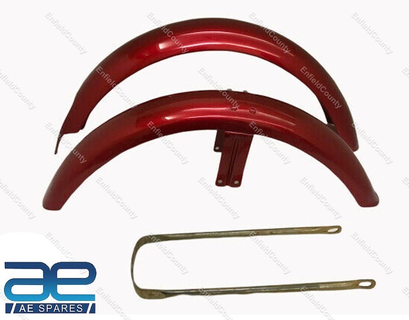 Fits For Norton Commando Roadster Cherry Painted Mudguard Set With Stay  