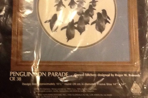 Vintage 1982 Monarch Horizons Penguins On Parade Crewel Stitchery Kit
