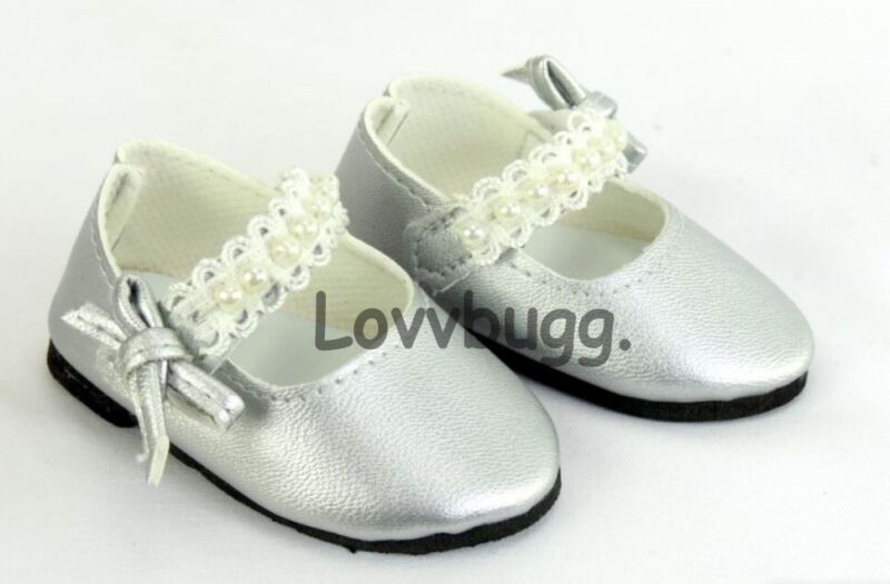 Silver Pearls Lace Shoes For American Girl 18" Doll Auto Freeship Add-ons! Lovvu