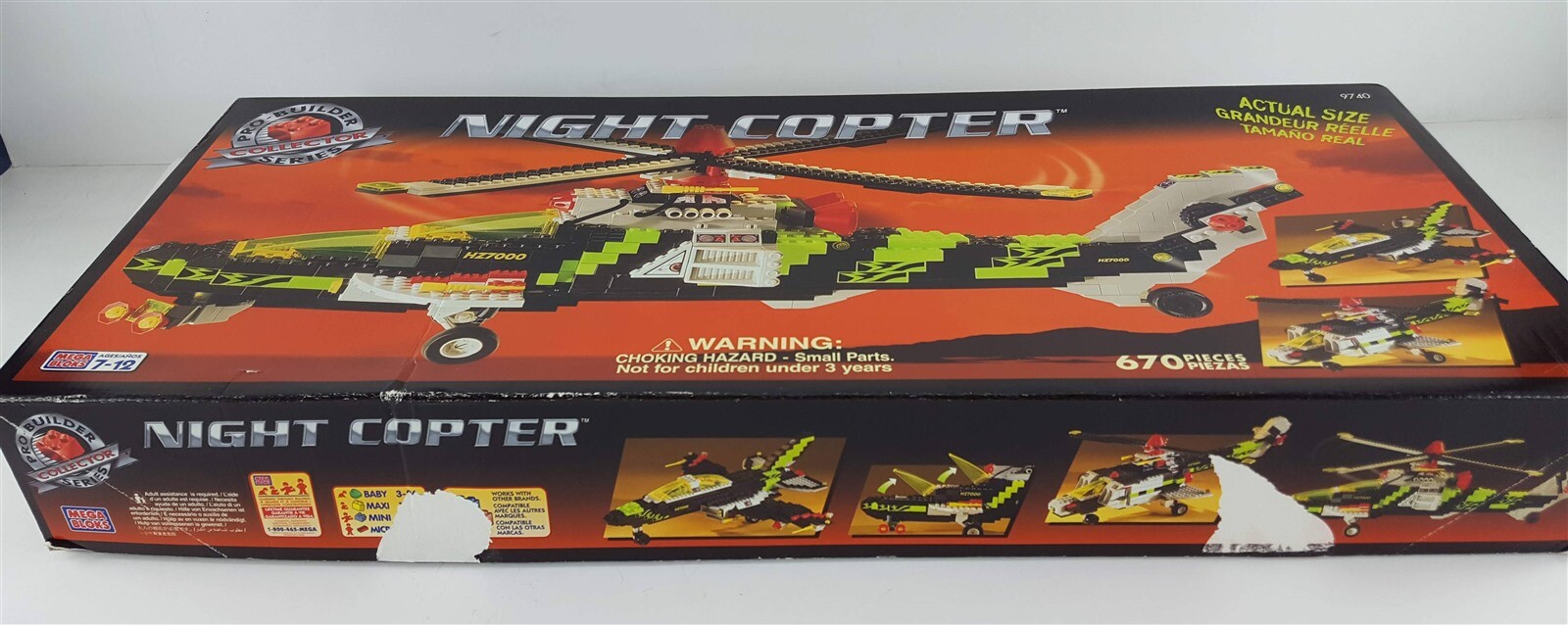 Mega Bloks 9740 Pro-Builder Night Copter Complete