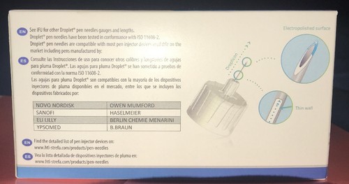 New Box 100 Sterile Droplet Disposable Diabetic Pens 31G x 5/16
