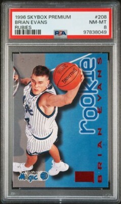 1996 Skybox Premium BRIAN EVANS Magic Rookie RUBIES Ruby PSA 8 Pop 1 Highest