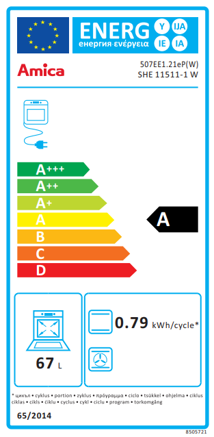 EEK:A auf einer Skala von A+++ bis D ist das Rating A