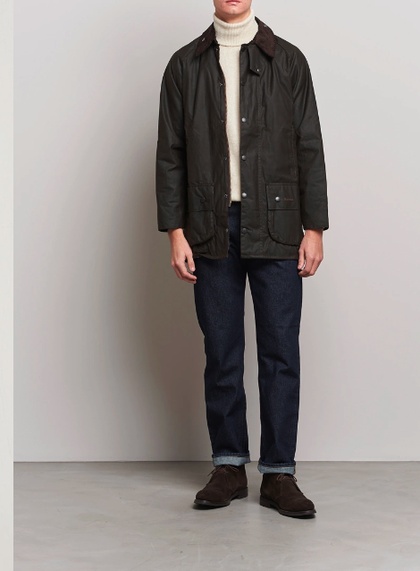 Pre-owned Barbour Beaufort Waxed Jacket In Sage Msrp$495 Rugged & Sophisticated U.k. Made