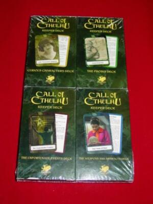 Chaosium Inc - Call of Cthulhu RPG : 4 Keeper Decks Set - 7th Edition (SEALED)