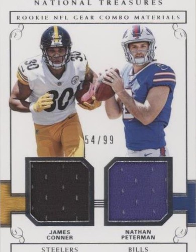 2017 Panini National Treasures James Conner Nathan Peterman #12