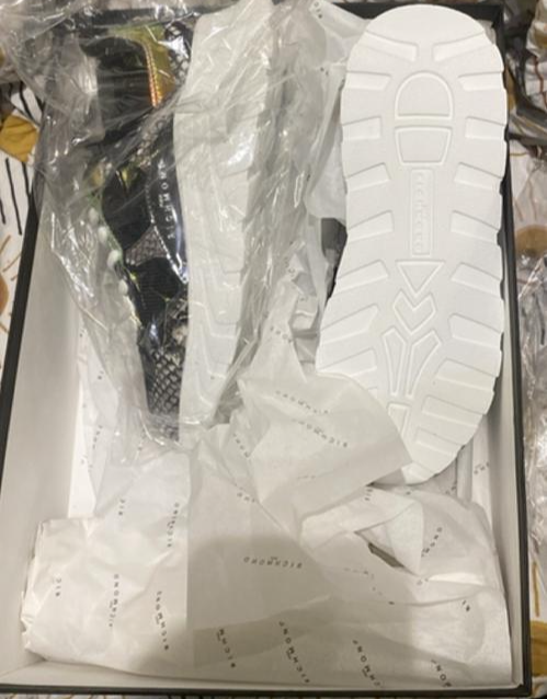 Pre-owned John Richmond Roccia Python Print Sneakers 3049d Shiny Snake Chunky 6 4.5 Mp$550 In Black