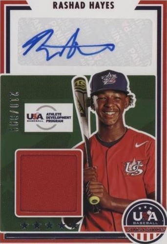2022 Panini USA Baseball Stars & Stripes - Rashad Hayes #SSS-RH