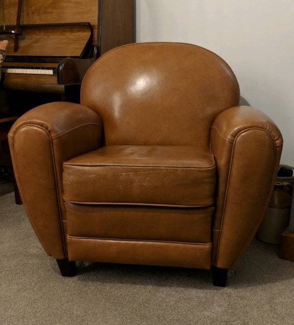 Made Com Jazz Cognac Leather Club Chair Rrp 299 In